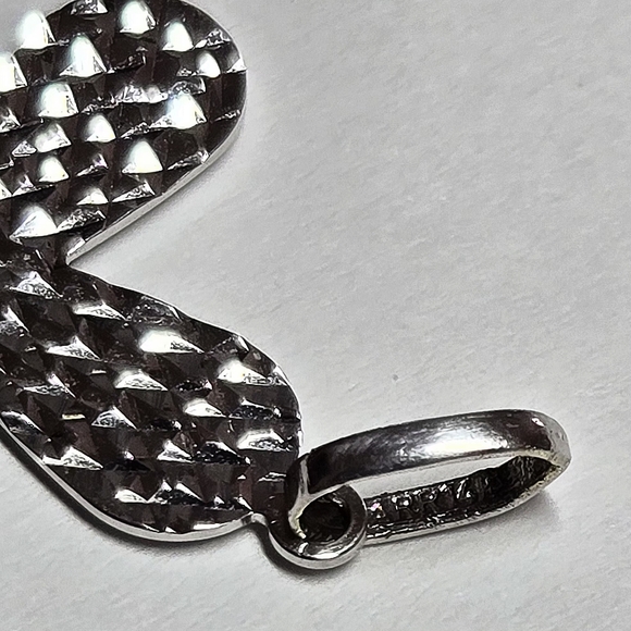 14K White Gold Cross Pendant - Picture 4 of 6